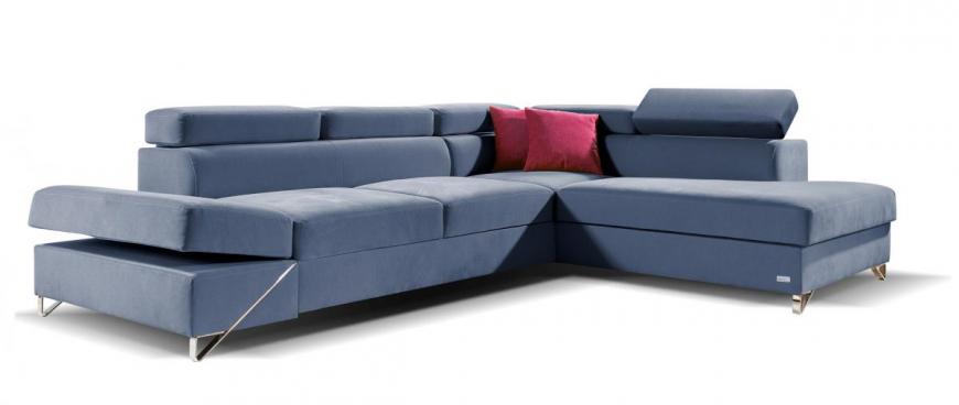 SILENTO narożnik w niebieskiej tkaninie