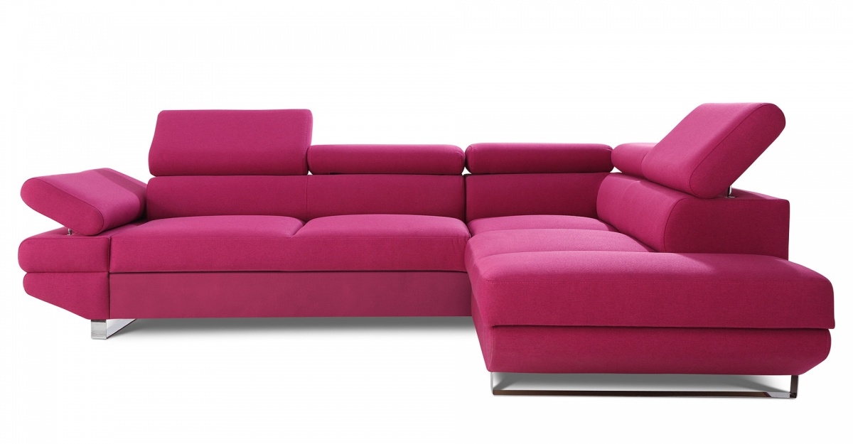 AVANTI narożnik rozkładany na wysokich nogach w kolorze fuksja
