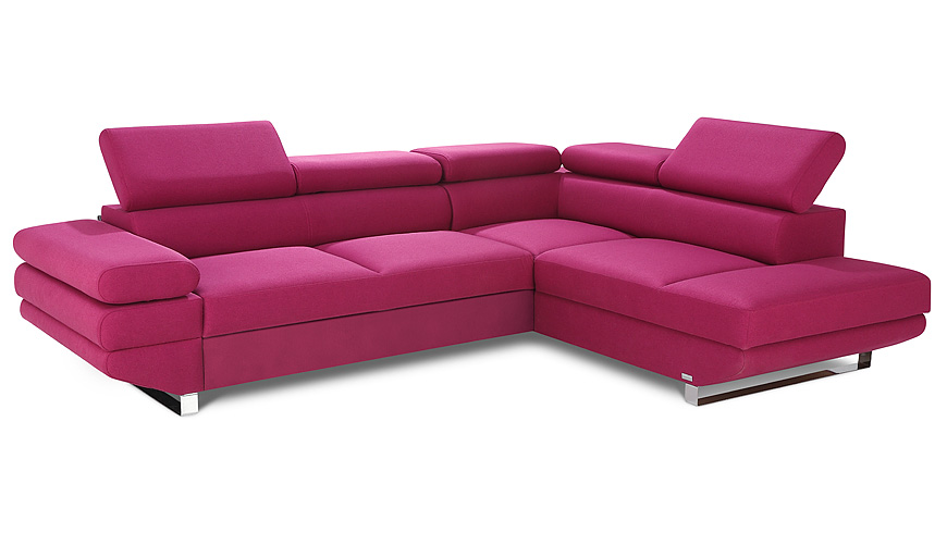 AVANTI narożnik rozkładany na wysokich nogach w kolorze fuksja
