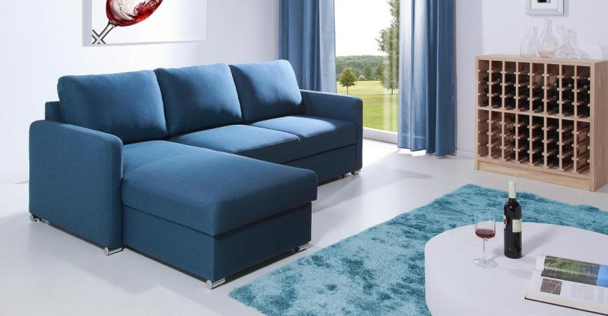 BASIC kompaktowy narożnik z funkcją spania i pojemnikiem na pościel 