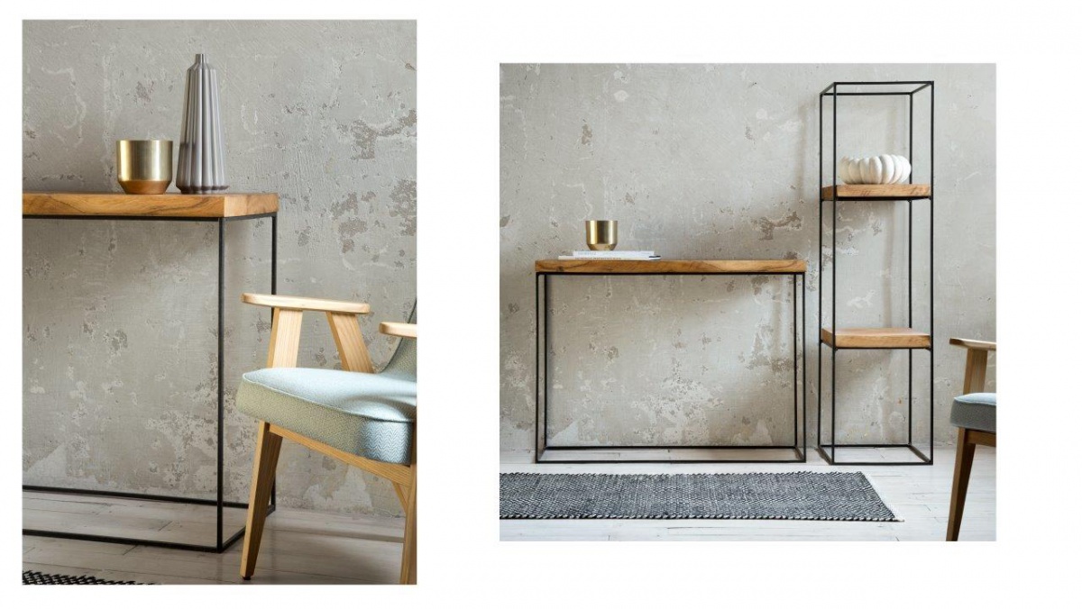 LOFT 7005 praktyczna i designerska konsola z naturalnego dębu. LOFT 7005