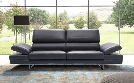 BRUNO designerska sofa skórzana na wysokich nogach