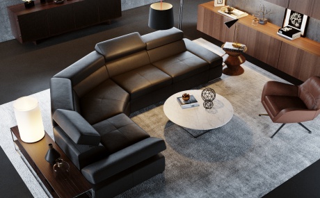 LORENZO komfortowy narożnik z włoskiej skóry naturalnej