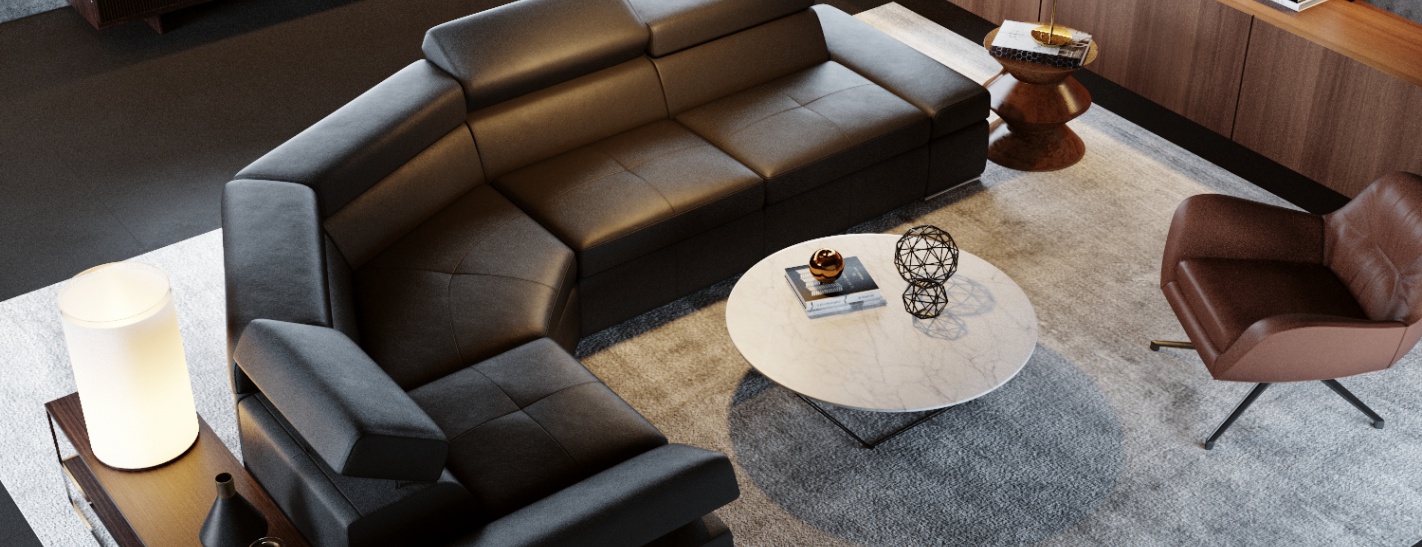 LORENZO komfortowy narożnik z włoskiej skóry naturalnej