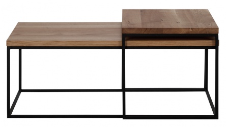 LOFT  modny układ stolików kawowych z naturalnego dębu.