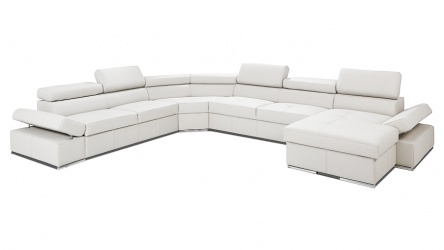 LORENZO w układzie B-2P-ET-2F-OTM w białej skórze naturalnej.