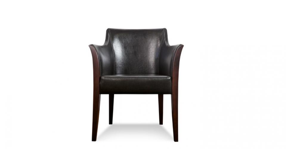 Fotel w skórze typu bycast col. brown.