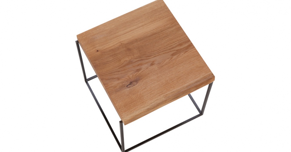 LOFT 7036 designerski dębowy stolik kawowy.