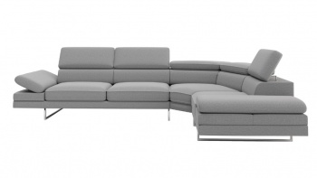 BRUNO designerski narożnik prawostronny w szarej tkaninie Nordic.