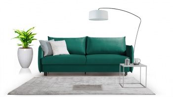 Ego sofa 3 osobowa rozkładana w zielonym velvecie.